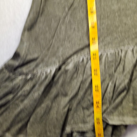 Anthropology Dantelle Olive Green Ruffle Hem Tunic Top 3/4 Sleeve Women's Size L - Picture 8 of 10
